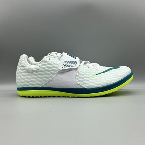 Nike Zoom High Jump HJ Elite White Green Track Shoe FZ9636 100 Men Size 10 NEW - Picture 1 of 10